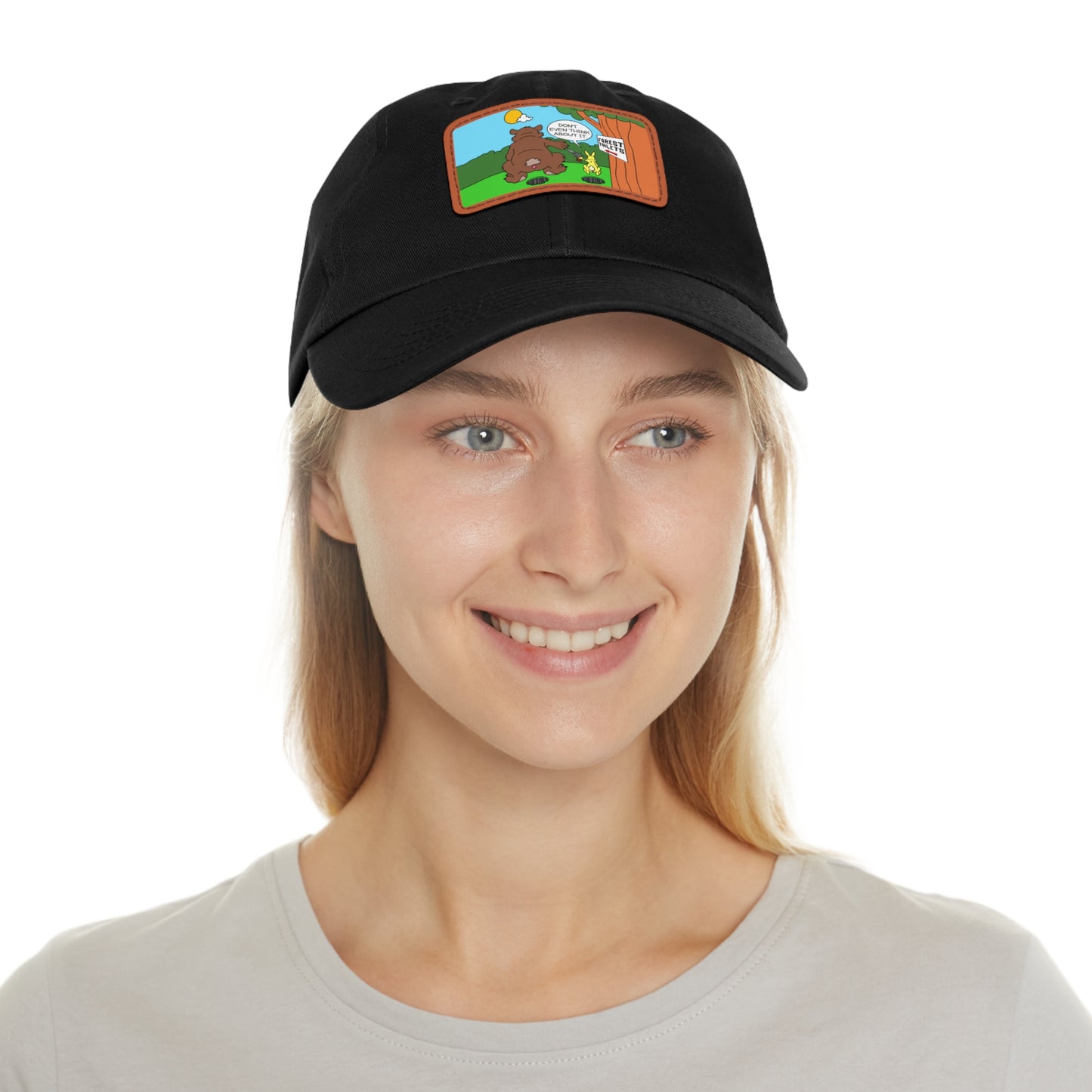 Bear & Rabbit Business! Dad Hat with Leather Patch (Rectangle)