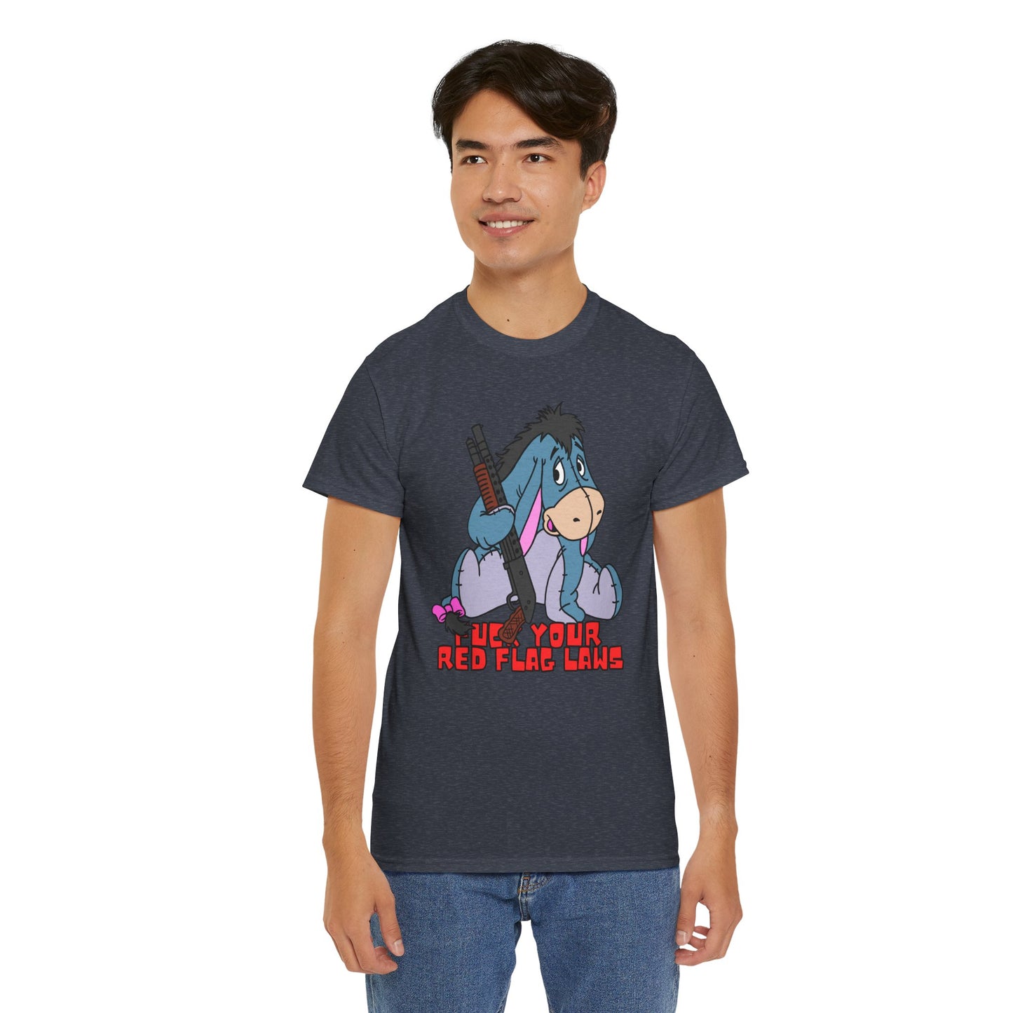 Eeyore Red Flag Laws! Unisex Heavy Cotton Tee - Fun and Unique Graphic Shirt