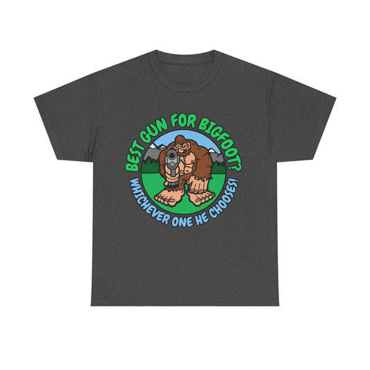 Best Gun for Bigfoot! Unisex Heavy Cotton Tee