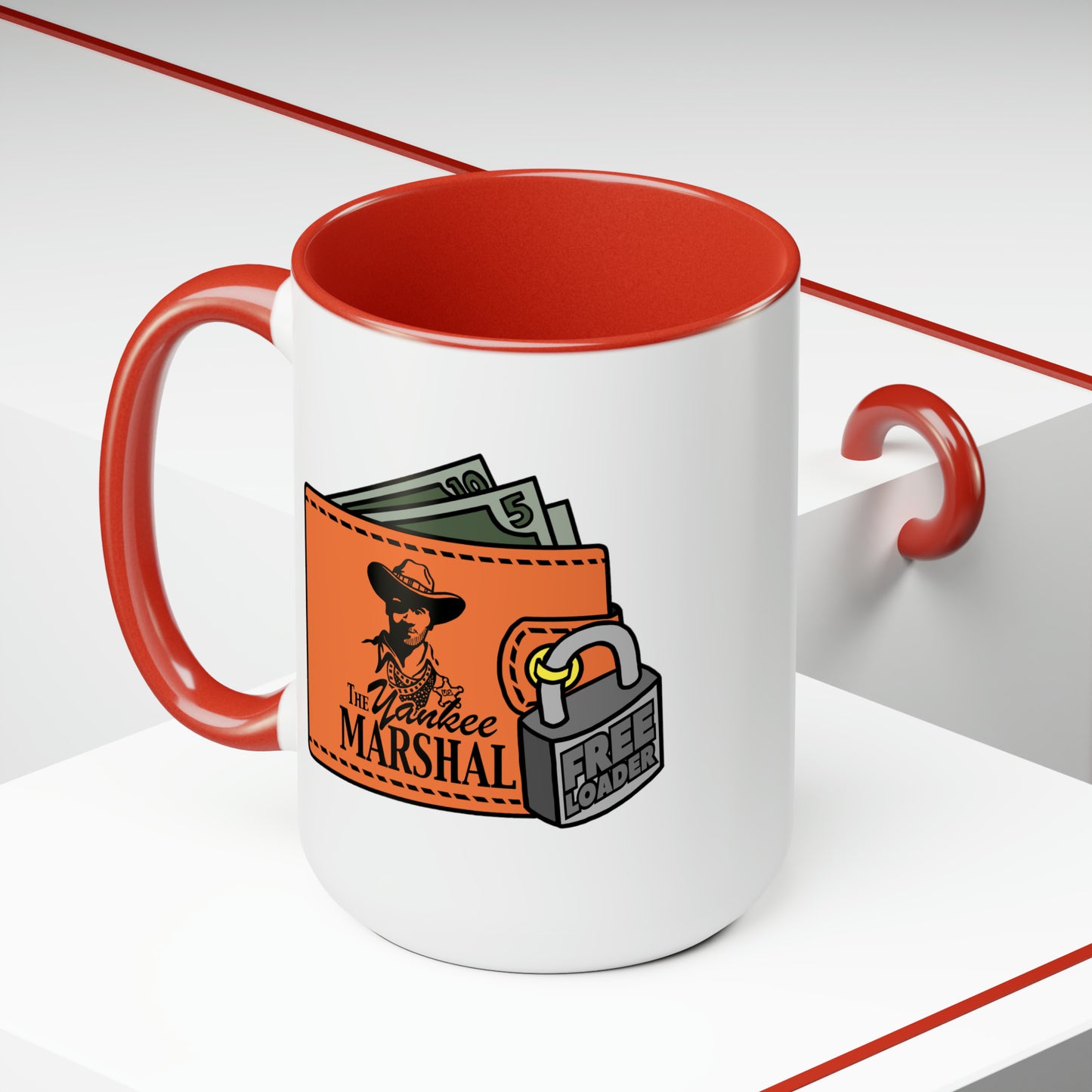 Freeloader Two-Tone Coffee Mugs, 15oz