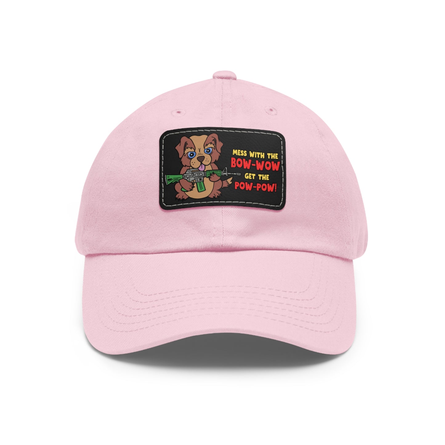 Bow-Wow/Pow-Pow! Dad Hat with Leather Patch (Rectangle)