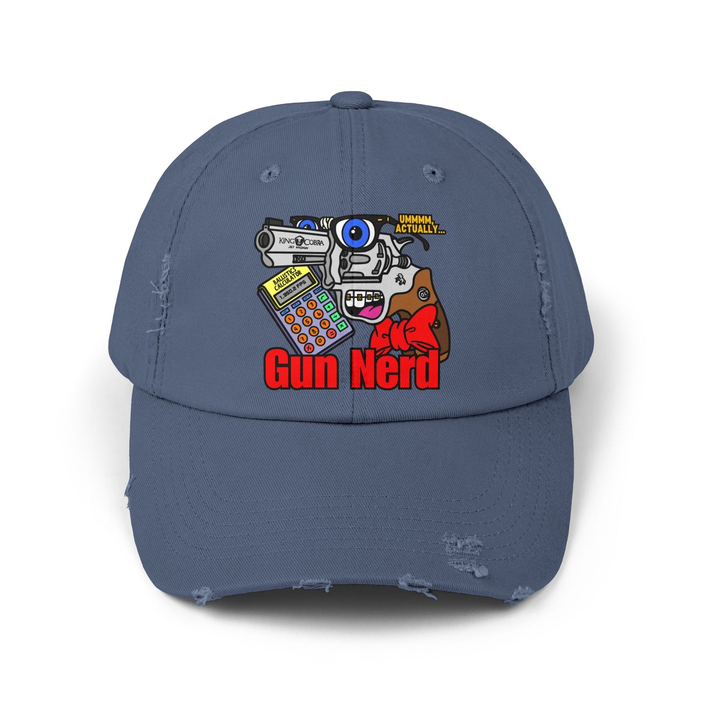 Gun Nerd! Unisex Distressed Cap