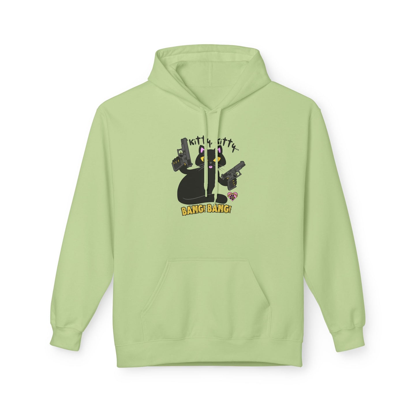 Kitty, Kitty, Bang, Bang! Unisex Midweight Softstyle Fleece Hoodie