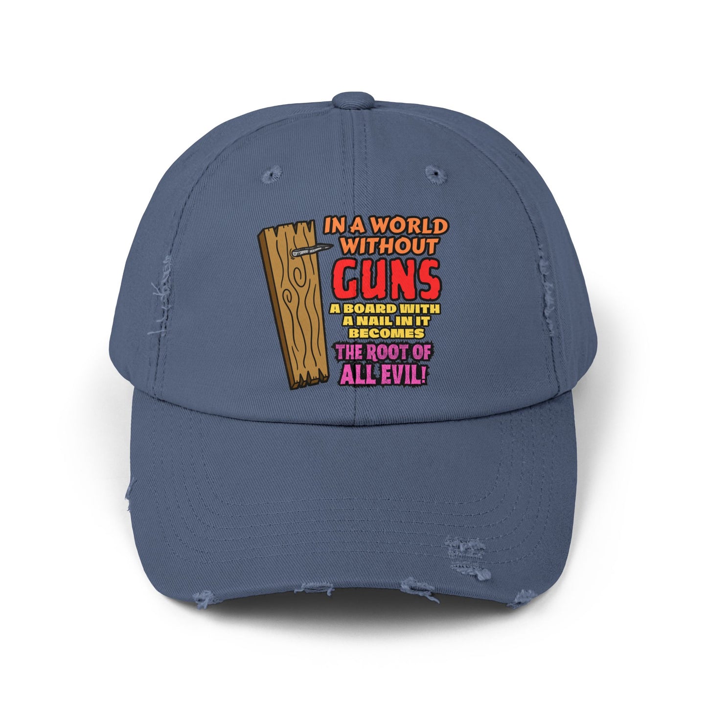 World Without Guns! Unisex Distressed Cap