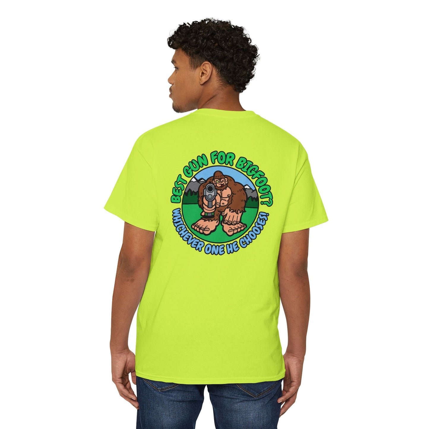 Best Gun for Bigfoot! - Unisex Heavy Cotton Pocket Tee