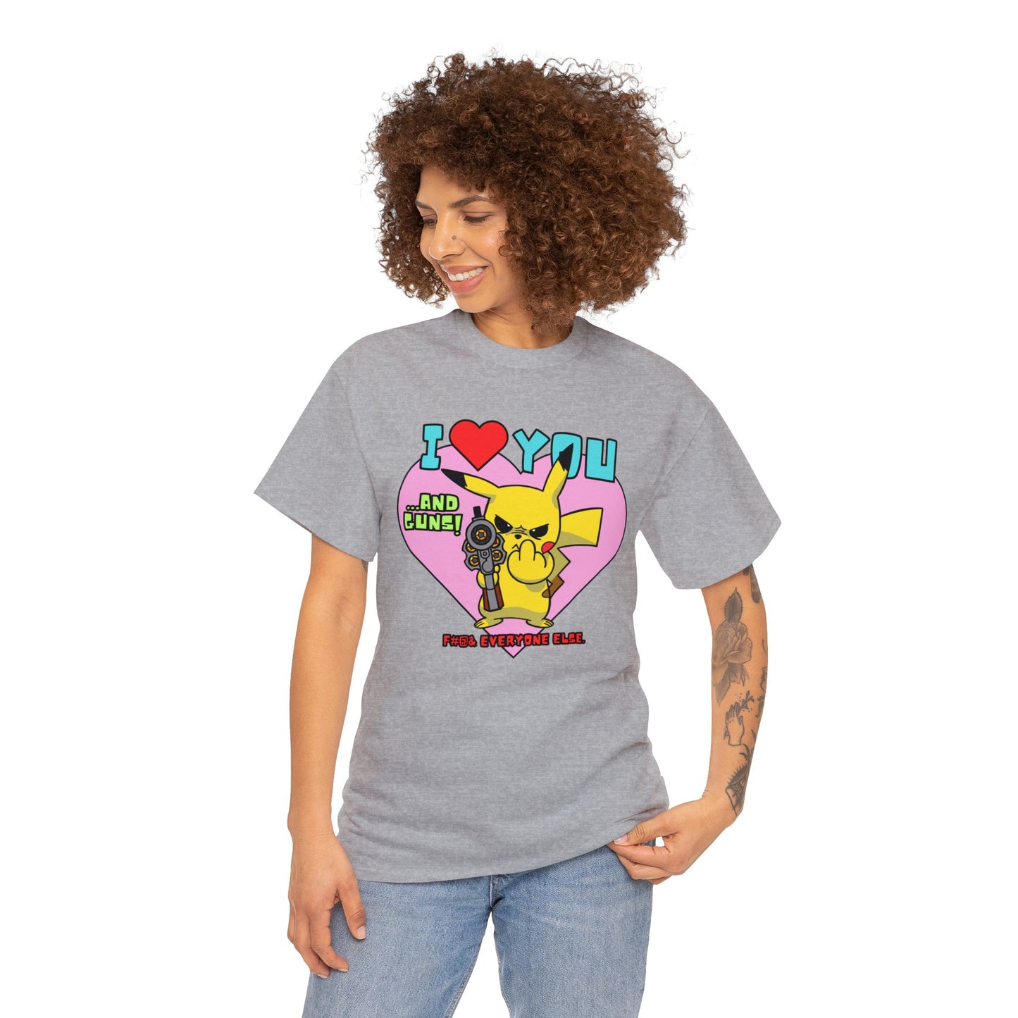 I Love You & Guns! Unisex Heavy Cotton Tee