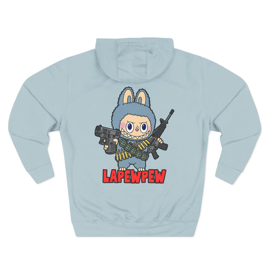 Lapewpew! Three-Panel Fleece Hoodie (Backside Print)