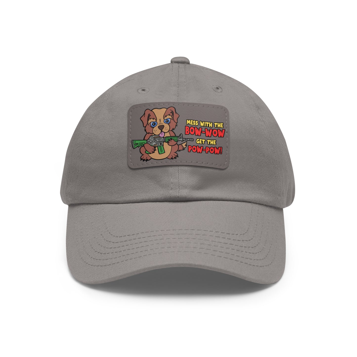 Bow-Wow/Pow-Pow! Dad Hat with Leather Patch (Rectangle)