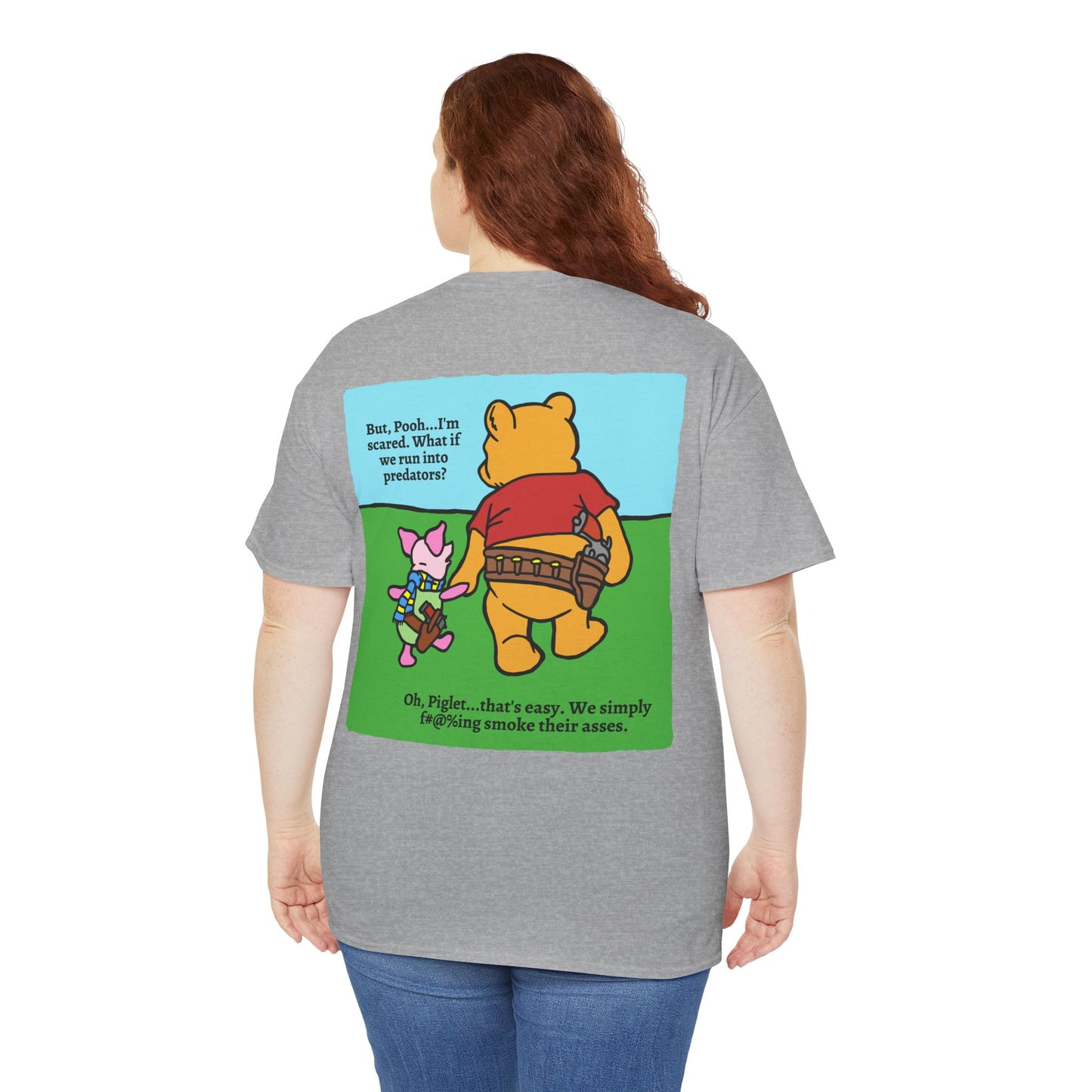 Pew & Piglet! (backside print) Unisex Heavy Cotton Tee