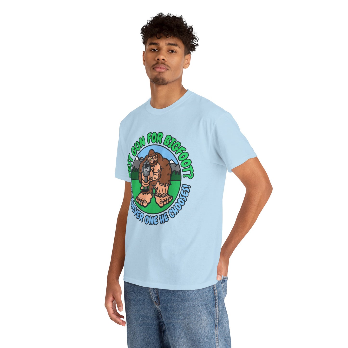 Best Gun for Bigfoot! Unisex Heavy Cotton Tee