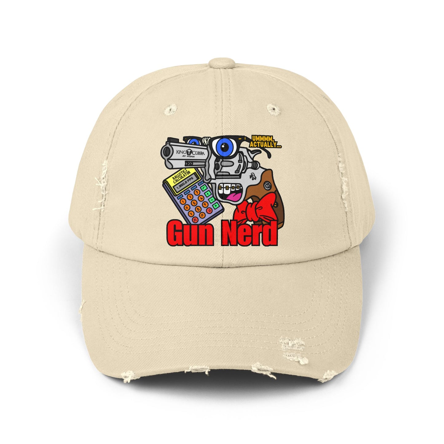 Gun Nerd! Unisex Distressed Cap