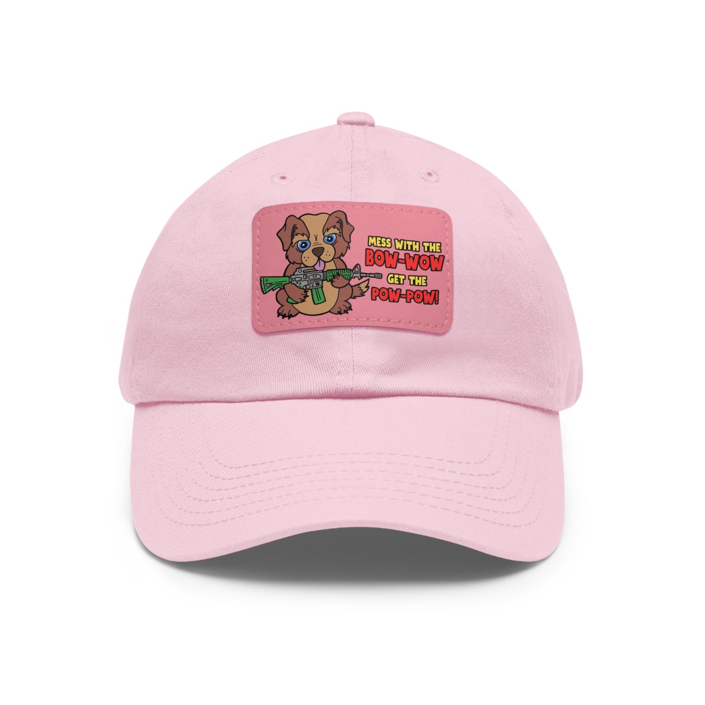 Bow-Wow/Pow-Pow! Dad Hat with Leather Patch (Rectangle)