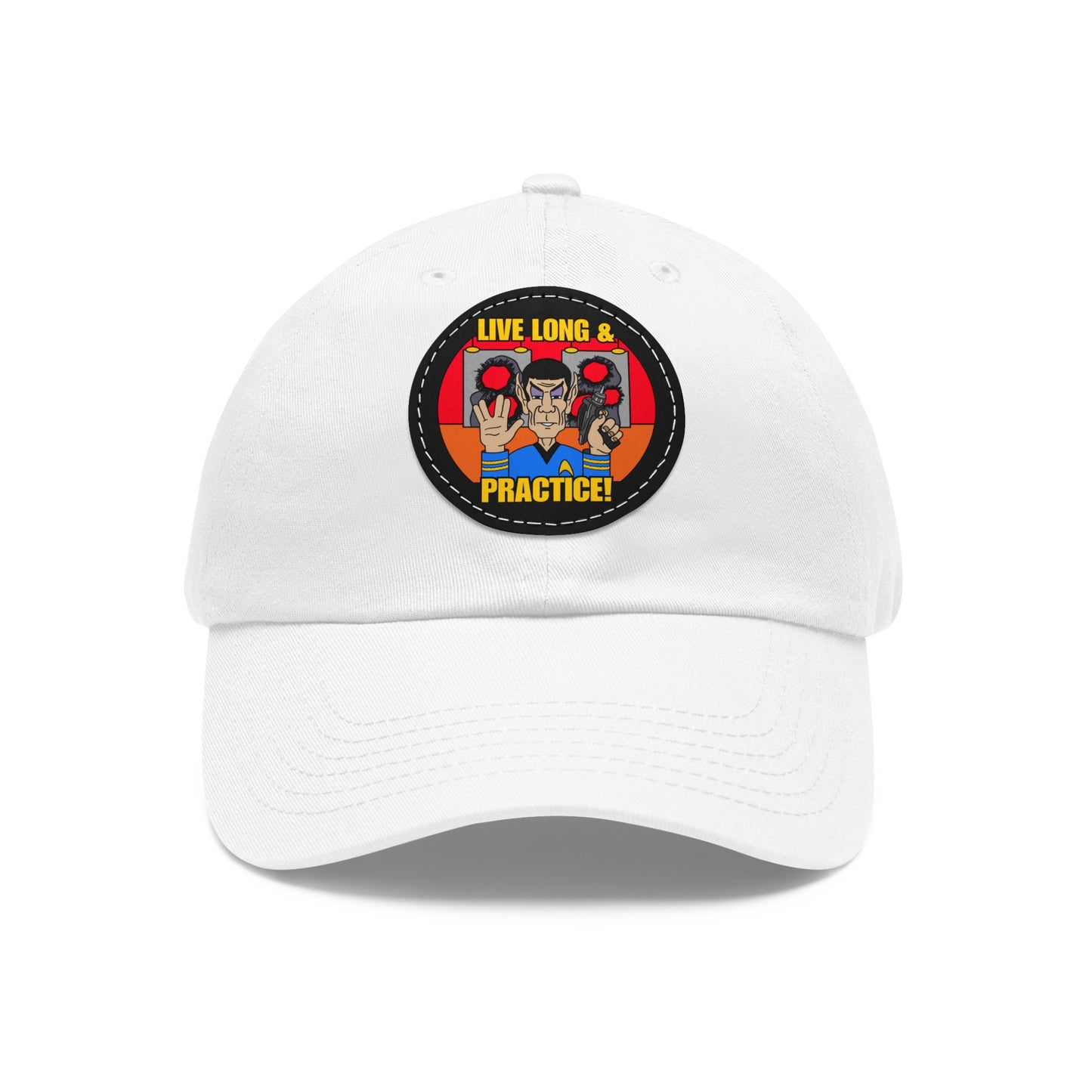 Live Long & Practice! Dad Hat with Leather Patch (Round)