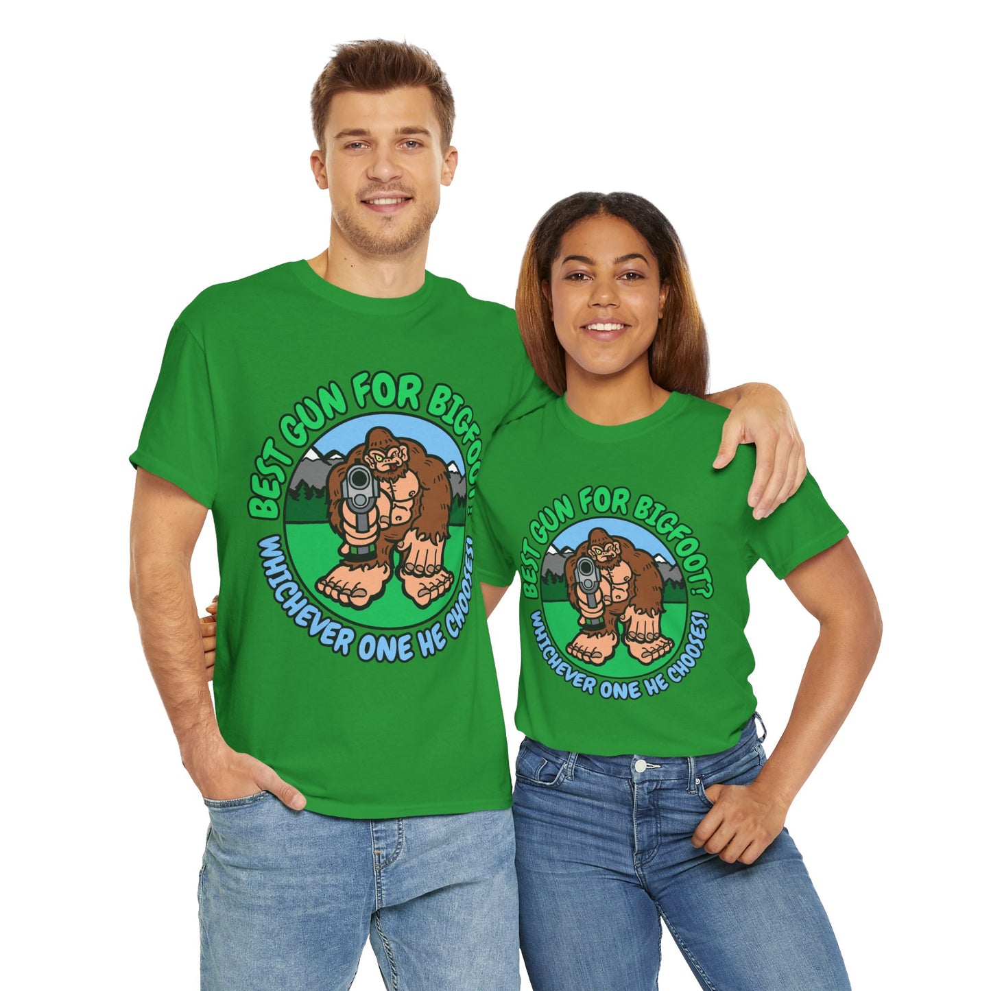 Best Gun for Bigfoot! Unisex Heavy Cotton Tee