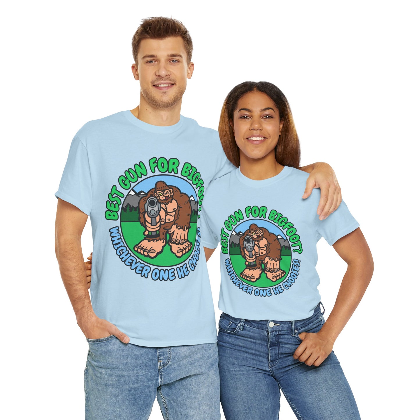 Best Gun for Bigfoot! Unisex Heavy Cotton Tee