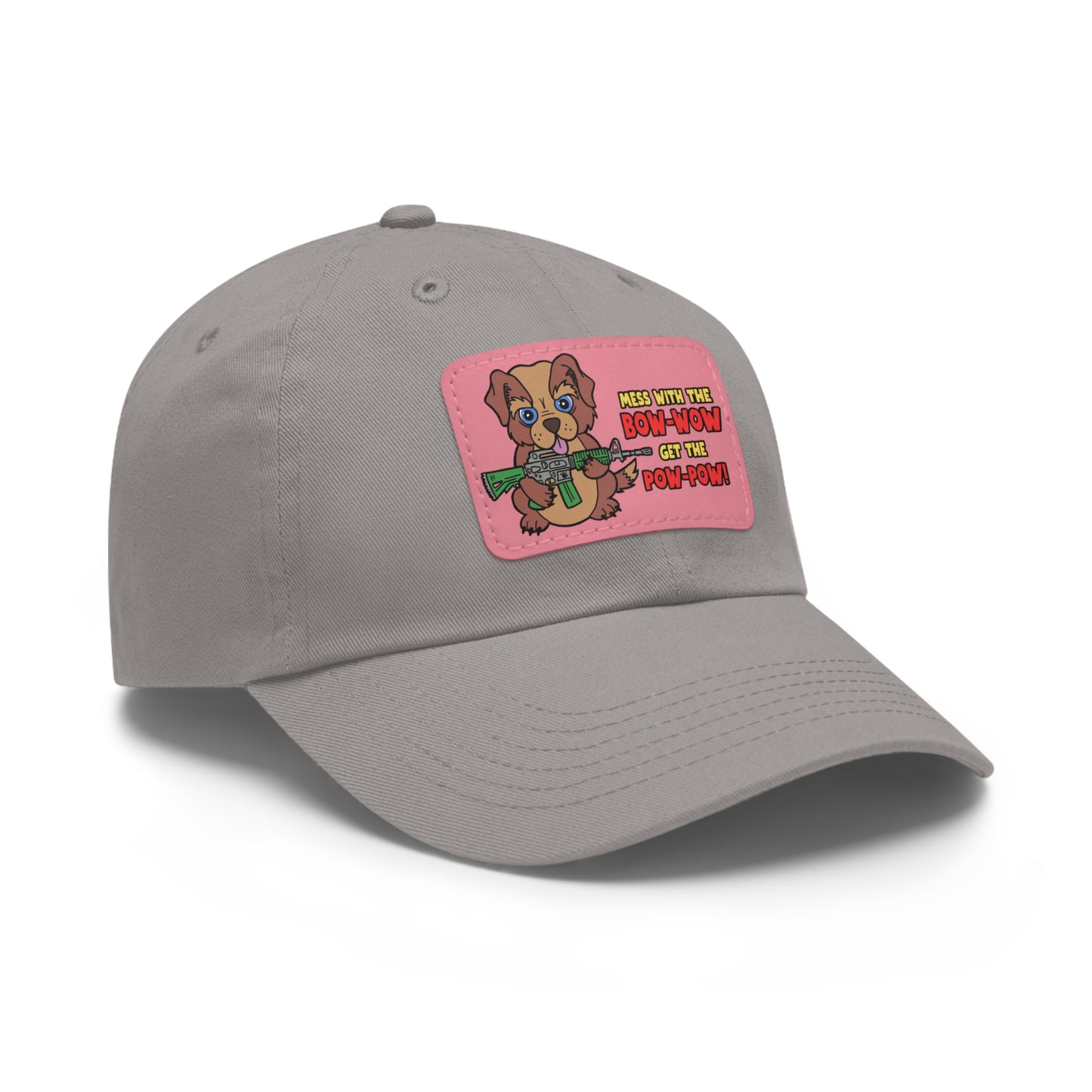 Bow-Wow/Pow-Pow! Dad Hat with Leather Patch (Rectangle)