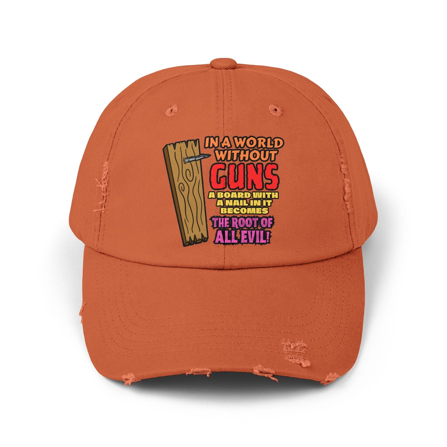 World Without Guns! Unisex Distressed Cap