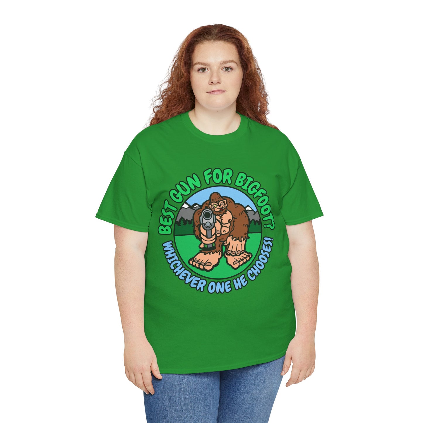 Best Gun for Bigfoot! Unisex Heavy Cotton Tee