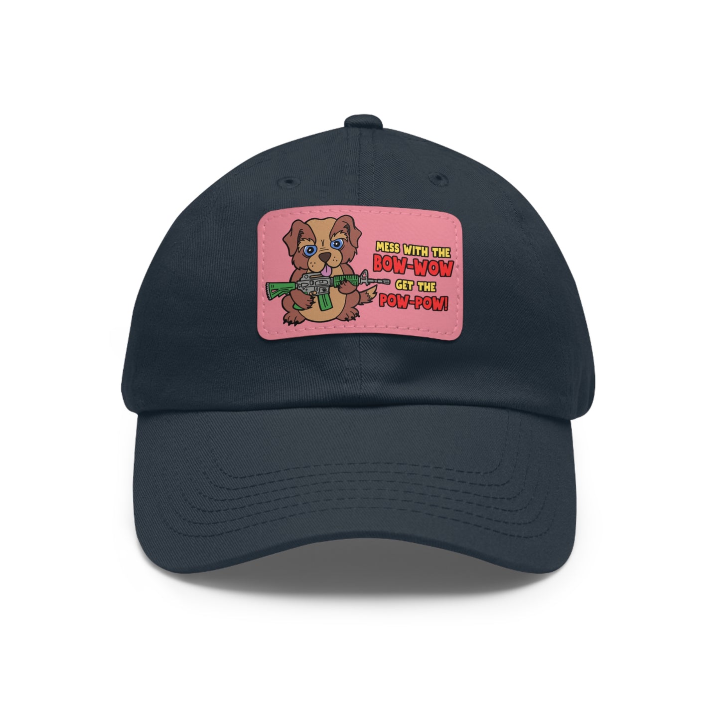 Bow-Wow/Pow-Pow! Dad Hat with Leather Patch (Rectangle)