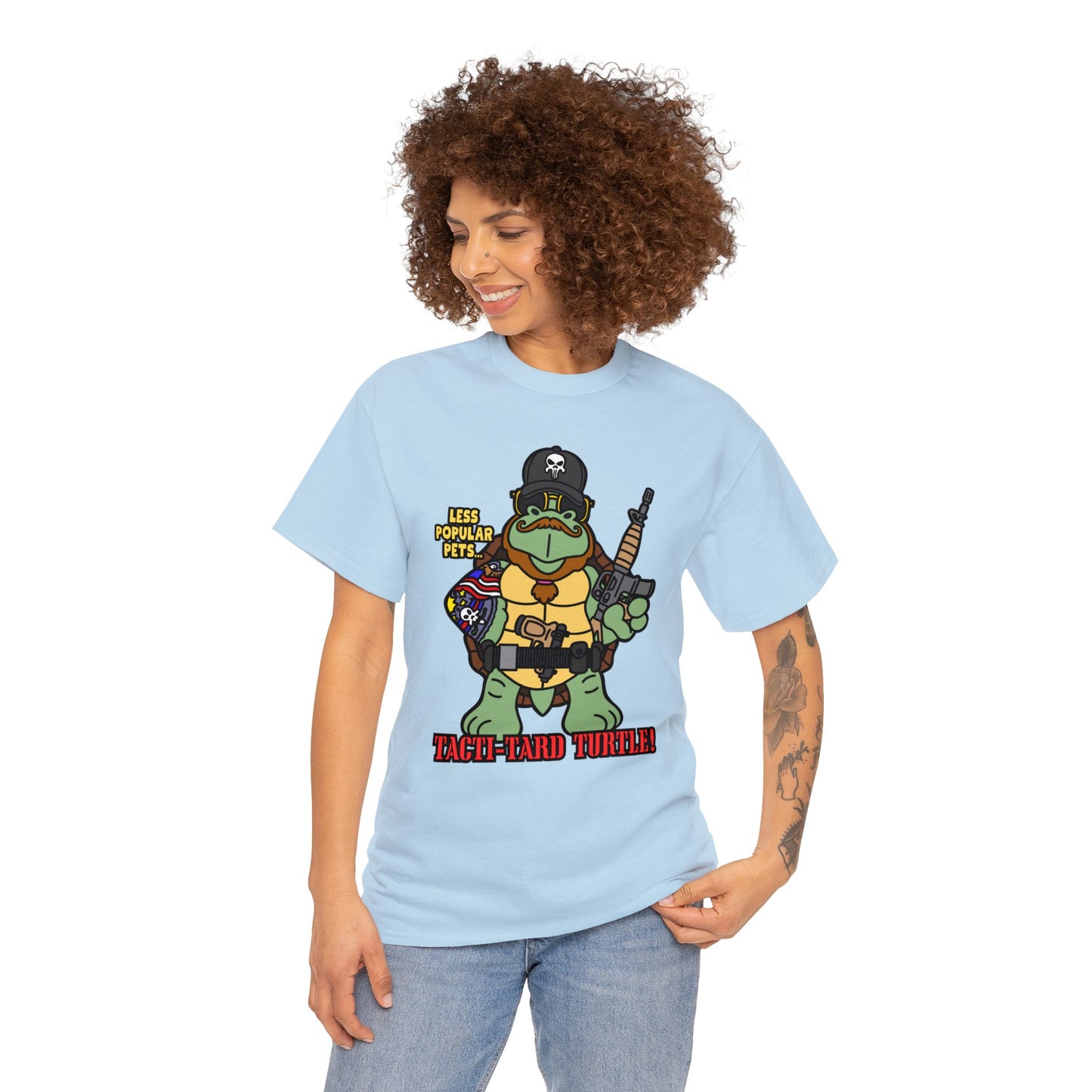 Tacti-Tard Turtle! Unisex Heavy Cotton Tee