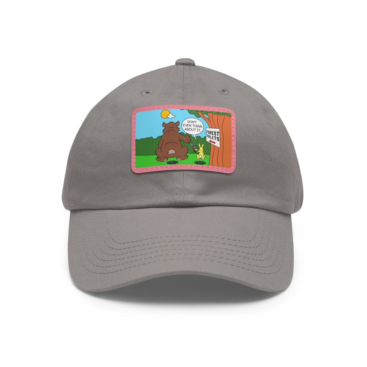 Bear & Rabbit Business! Dad Hat with Leather Patch (Rectangle)