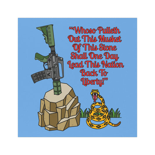Patriotic Car Magnet - "AR15 in the Stone!"' with Gun and Snake Design