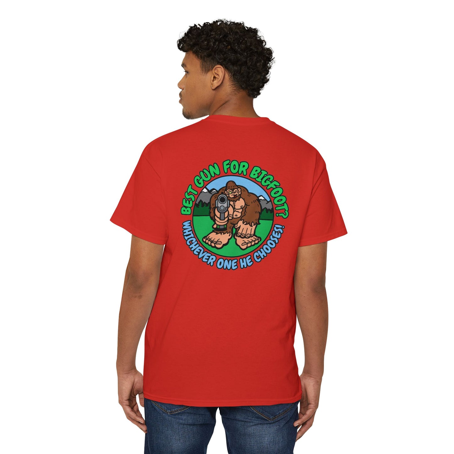 Best Gun for Bigfoot! - Unisex Heavy Cotton Pocket Tee