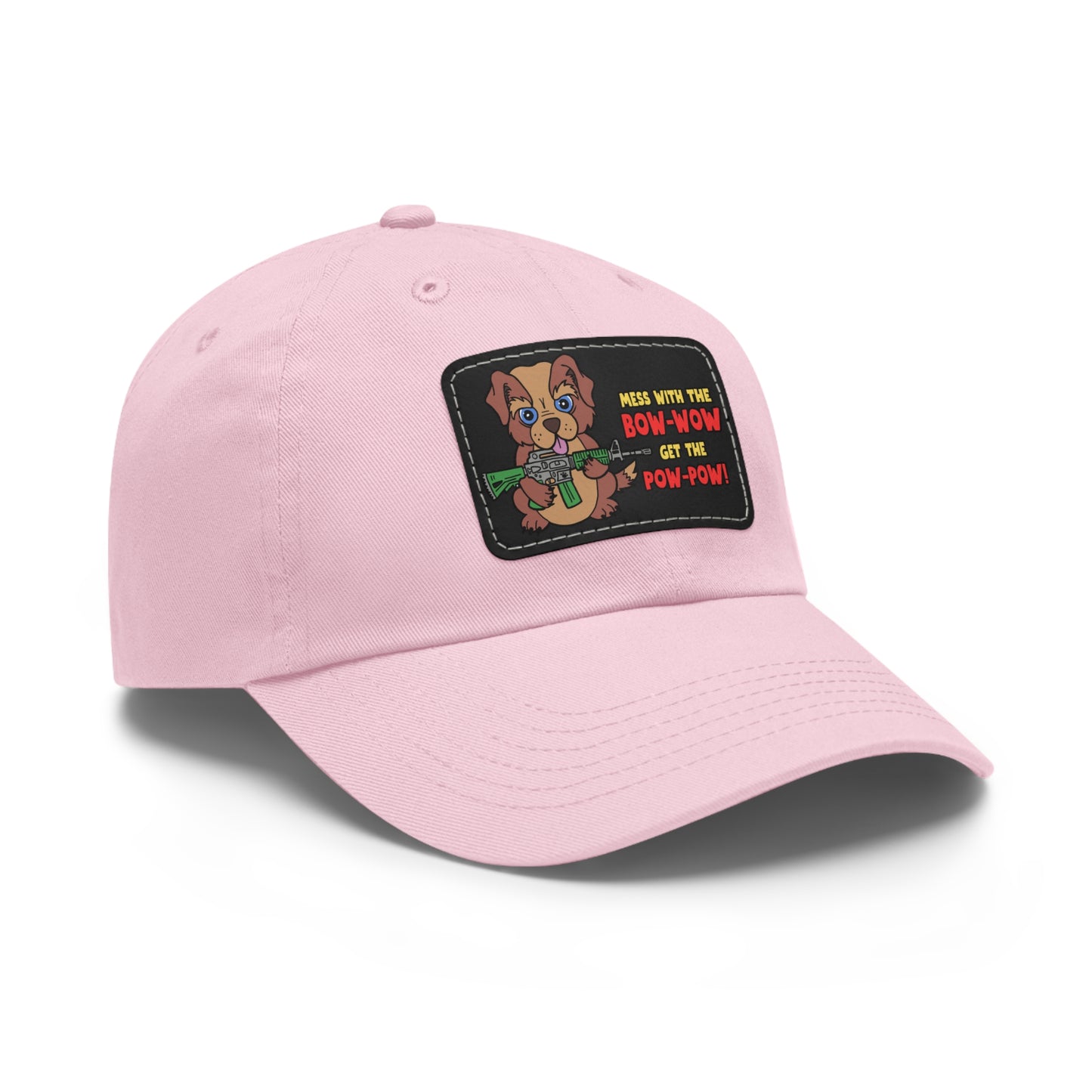 Bow-Wow/Pow-Pow! Dad Hat with Leather Patch (Rectangle)