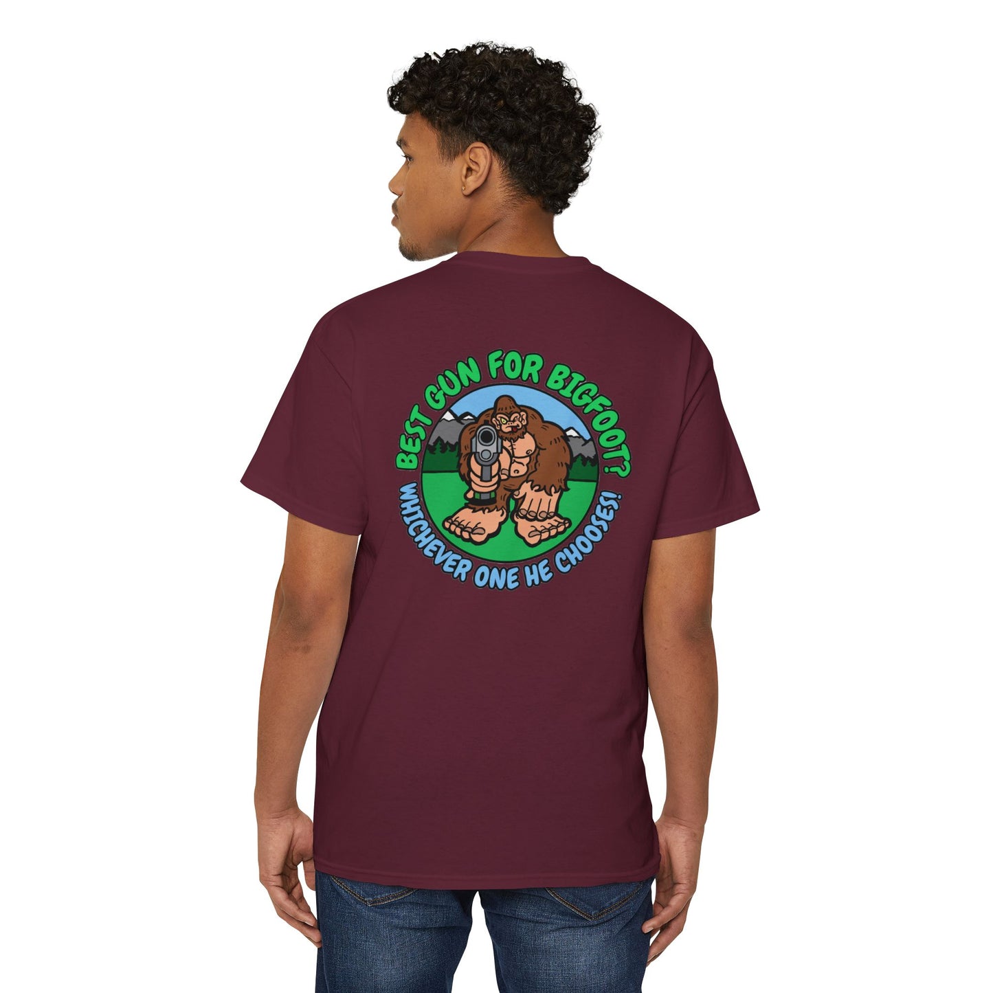 Best Gun for Bigfoot! - Unisex Heavy Cotton Pocket Tee