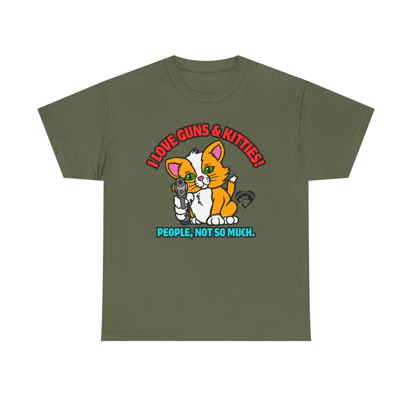 I LOVE Guns & Kitties! Unisex Heavy Cotton Tee