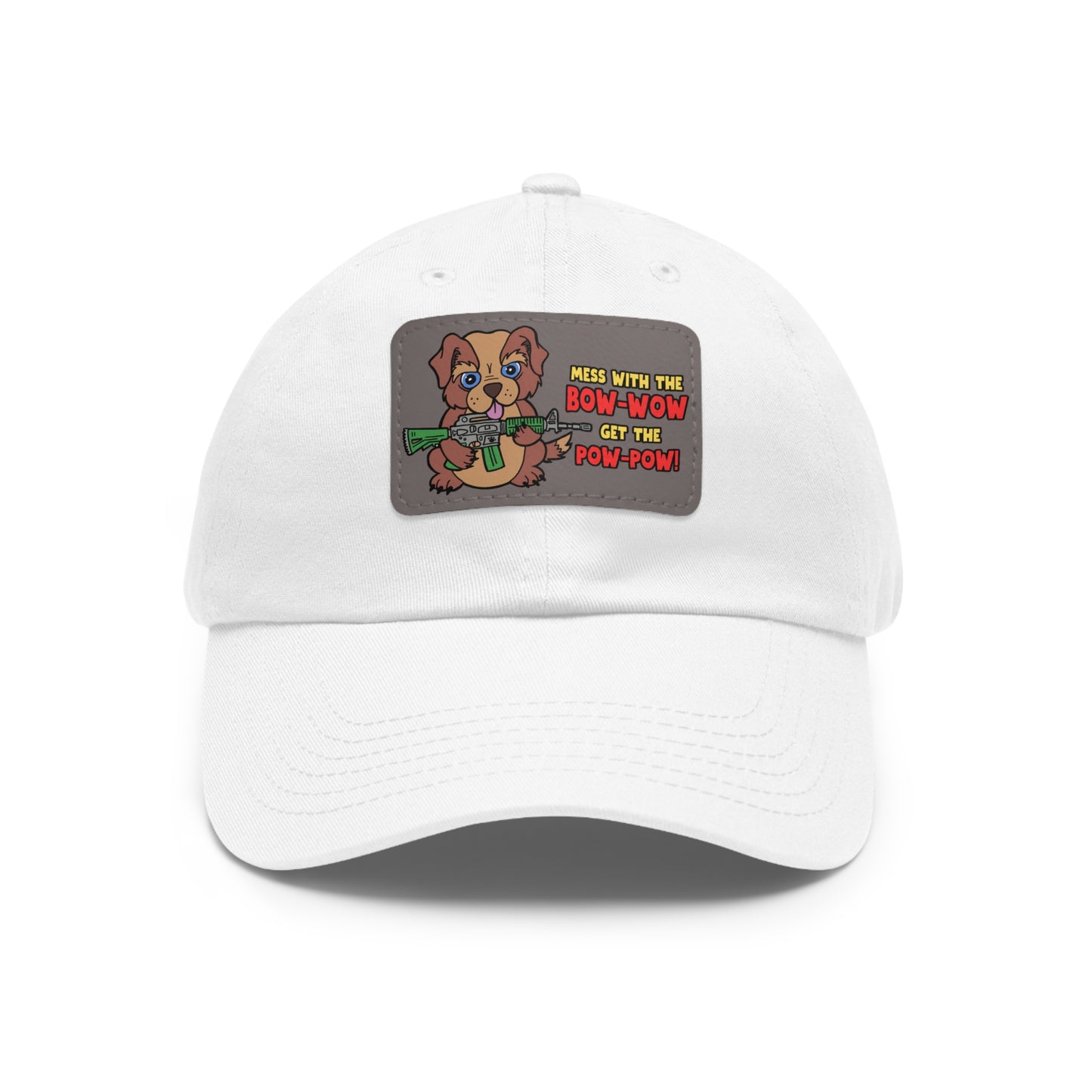 Bow-Wow/Pow-Pow! Dad Hat with Leather Patch (Rectangle)