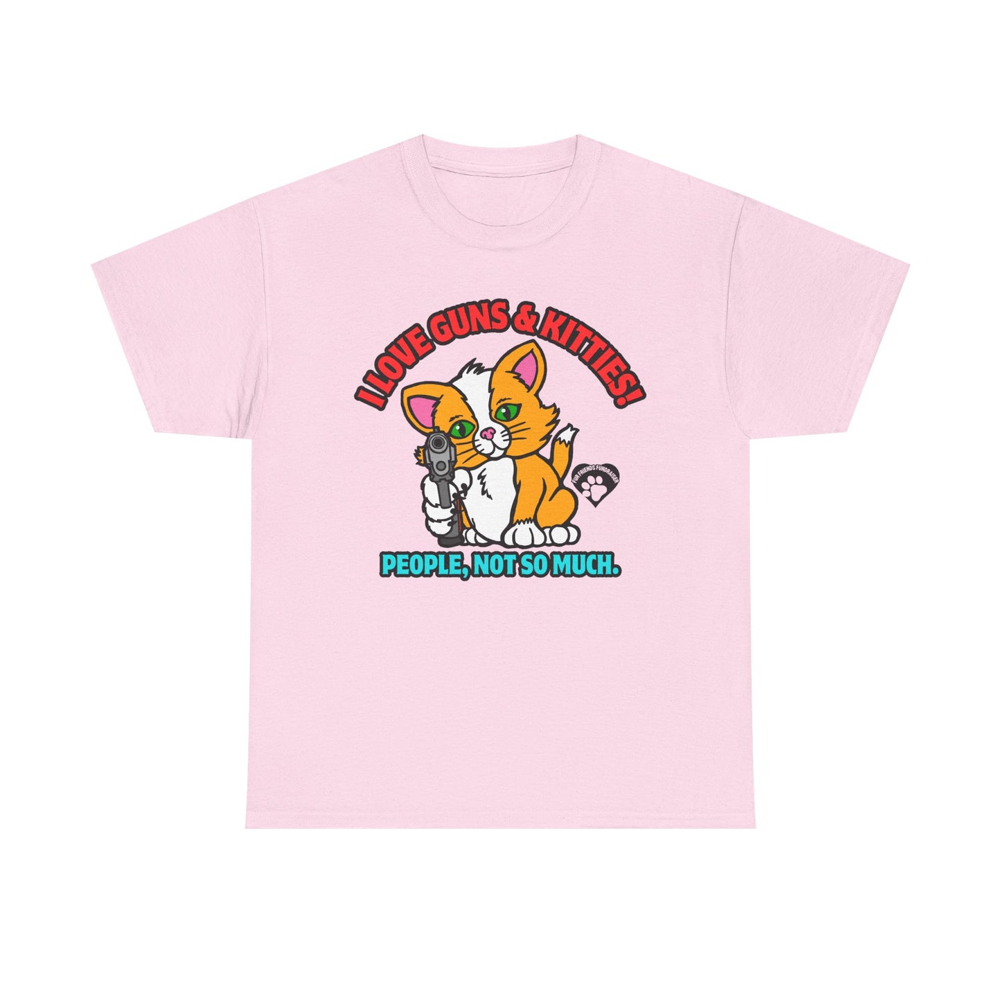 I LOVE Guns & Kitties! Unisex Heavy Cotton Tee