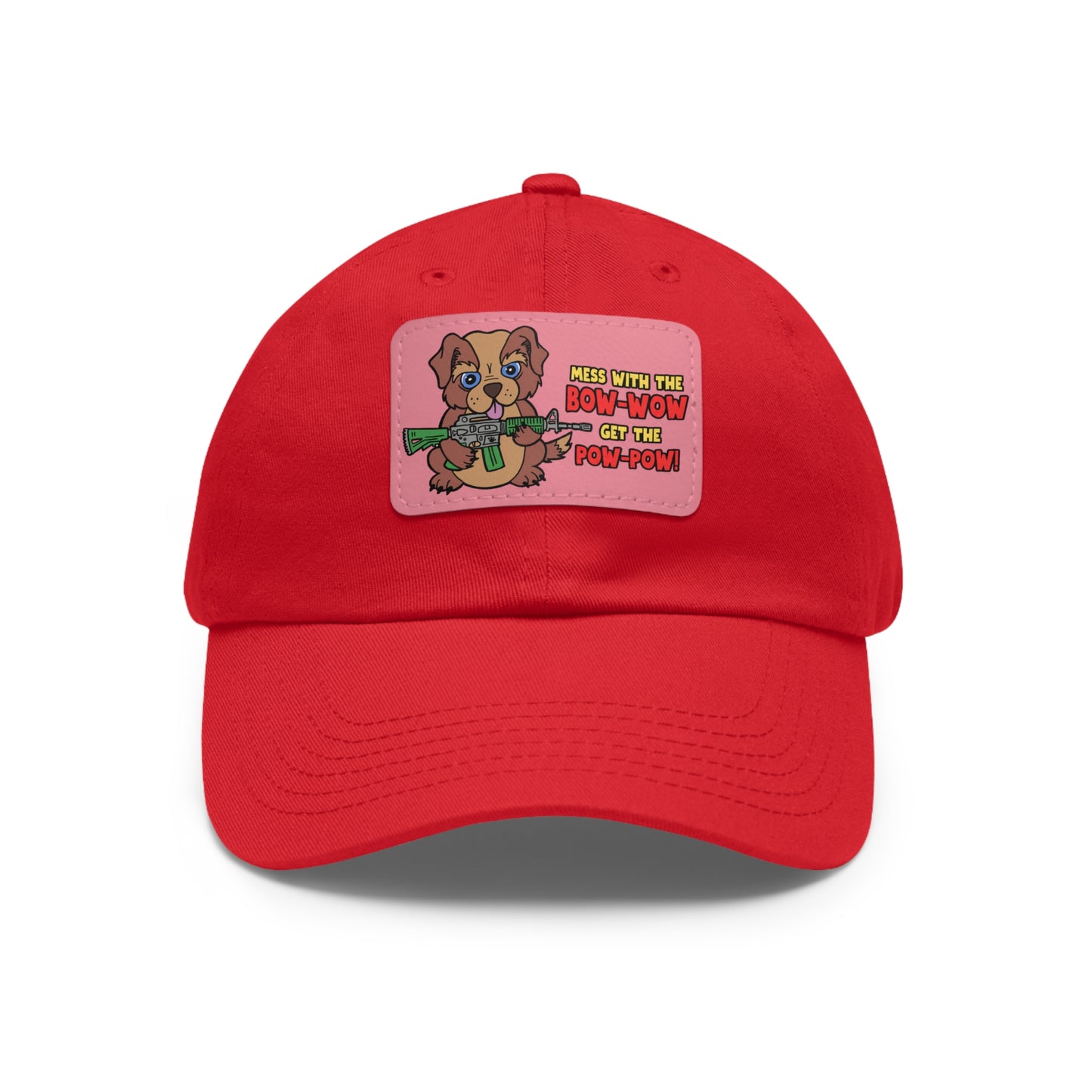 Bow-Wow/Pow-Pow! Dad Hat with Leather Patch (Rectangle)