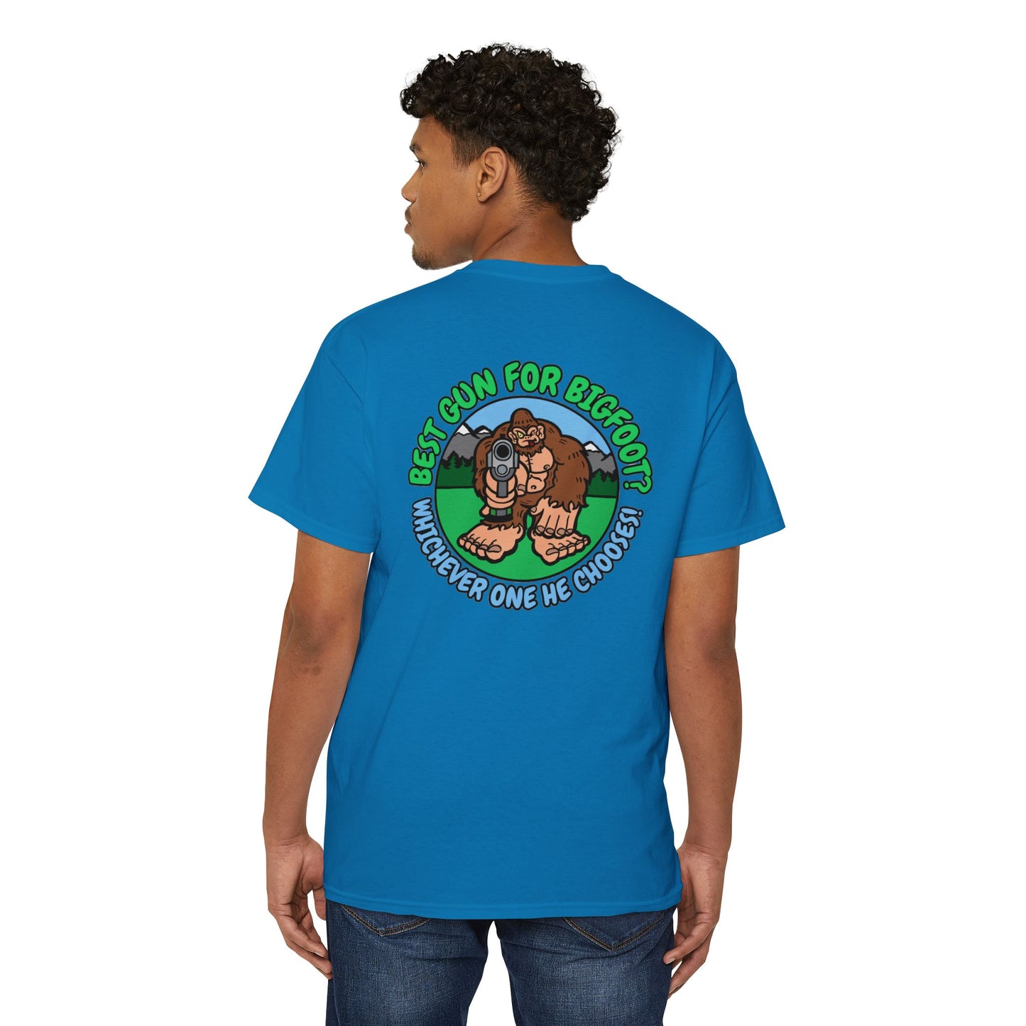 Best Gun for Bigfoot! - Unisex Heavy Cotton Pocket Tee