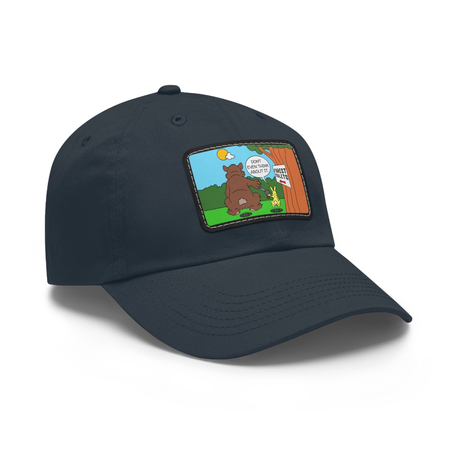 Bear & Rabbit Business! Dad Hat with Leather Patch (Rectangle)