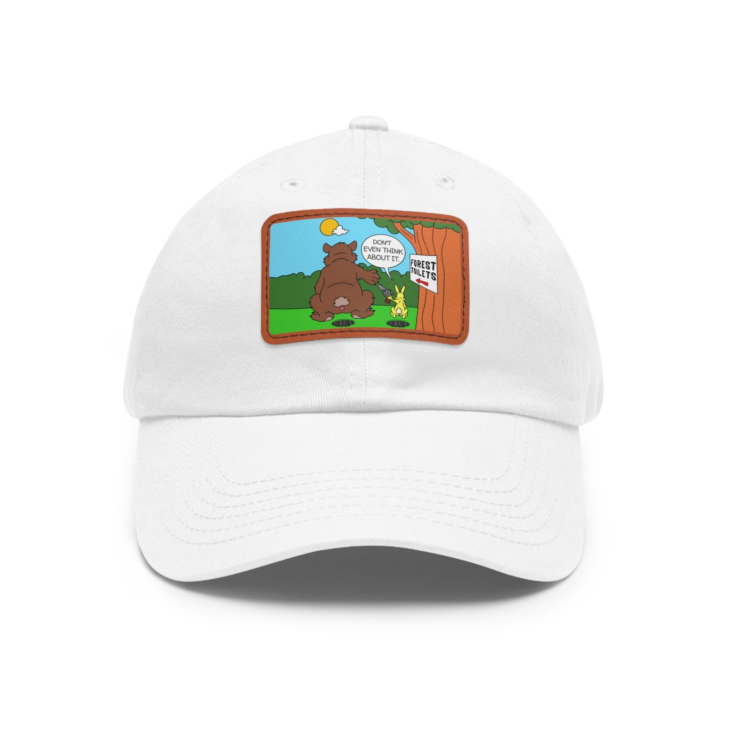 Bear & Rabbit Business! Dad Hat with Leather Patch (Rectangle)