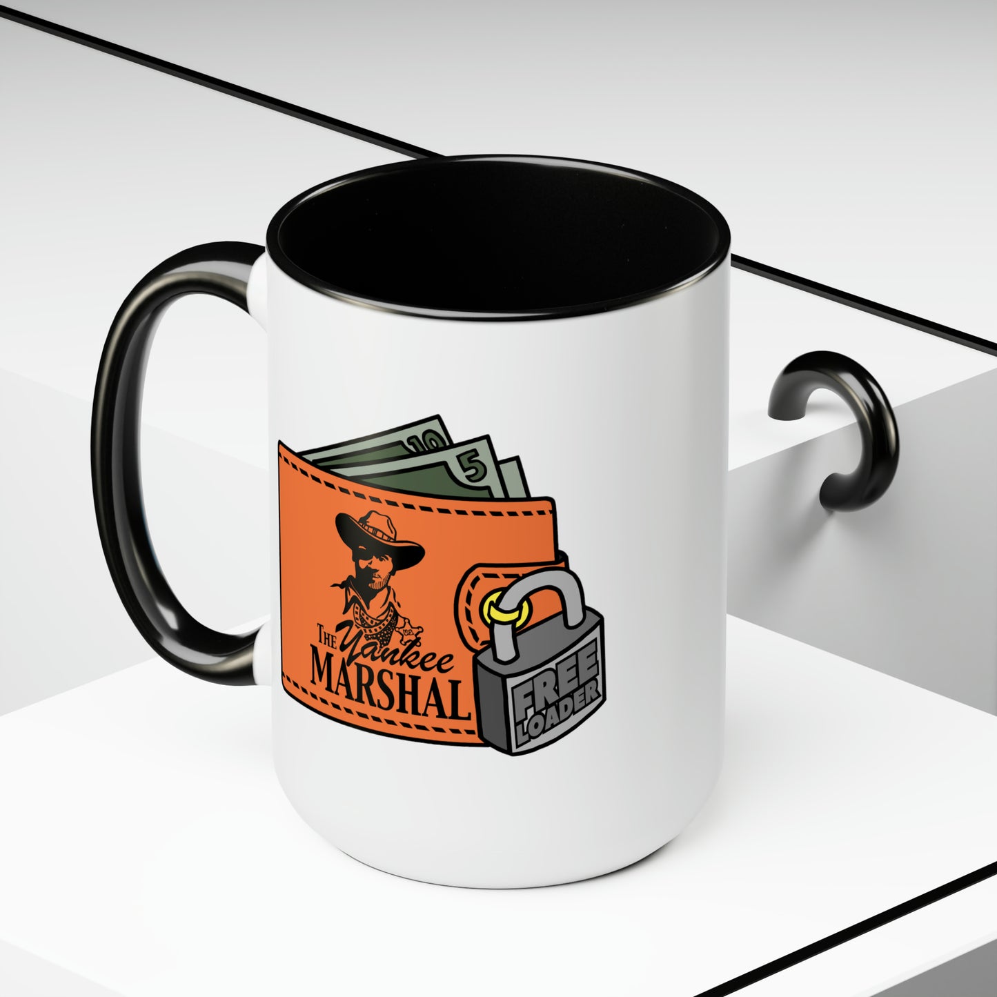 Freeloader Two-Tone Coffee Mugs, 15oz