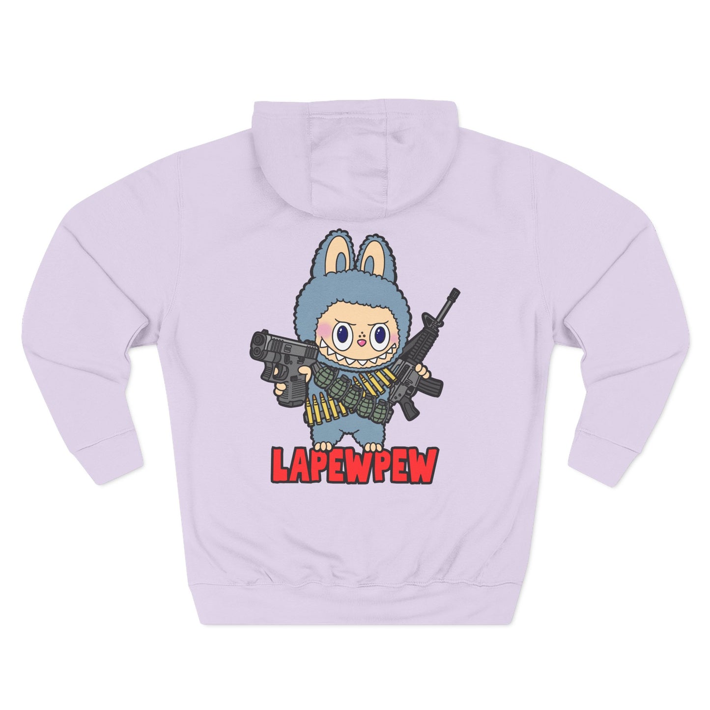 Lapewpew! Three-Panel Fleece Hoodie (Backside Print)