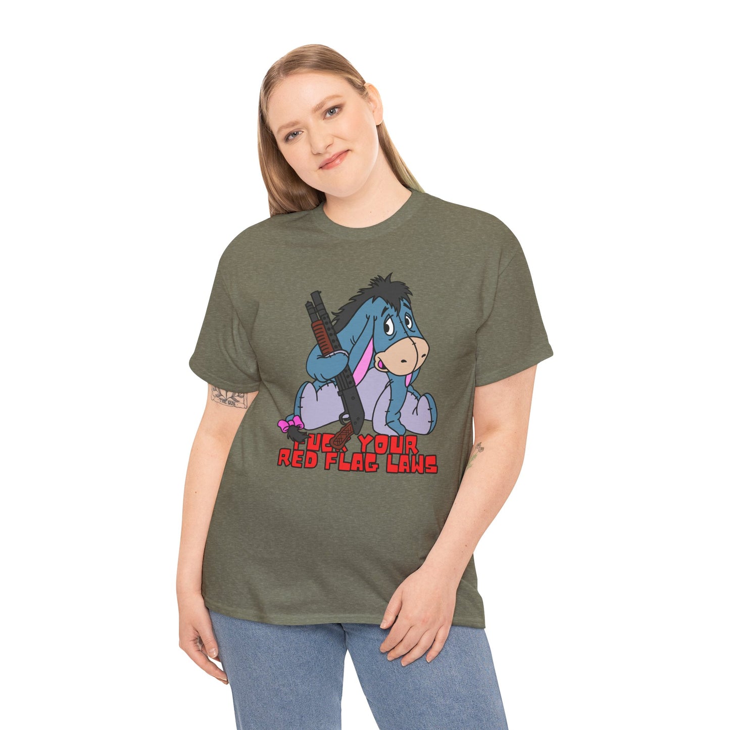 Eeyore Red Flag Laws! Unisex Heavy Cotton Tee - Fun and Unique Graphic Shirt