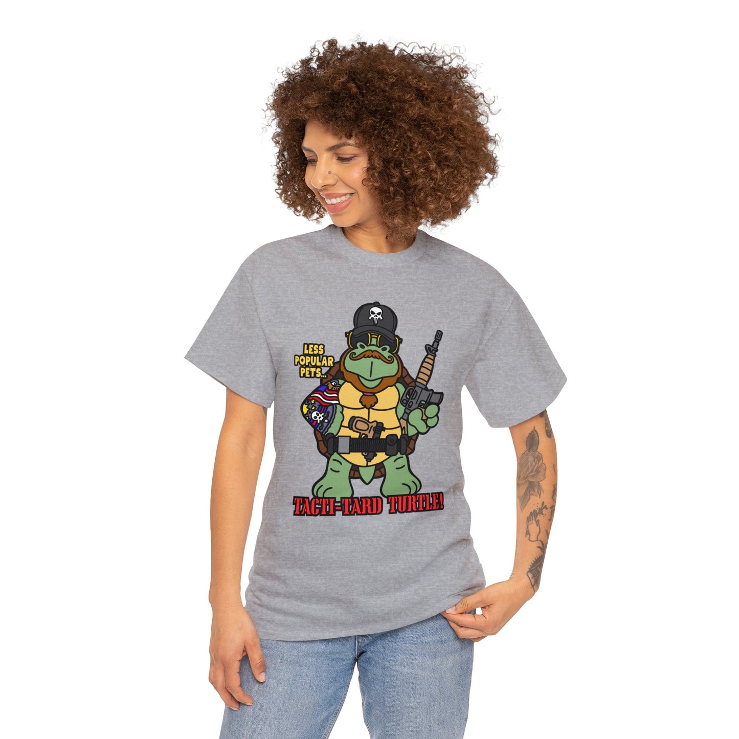 Tacti-Tard Turtle! Unisex Heavy Cotton Tee