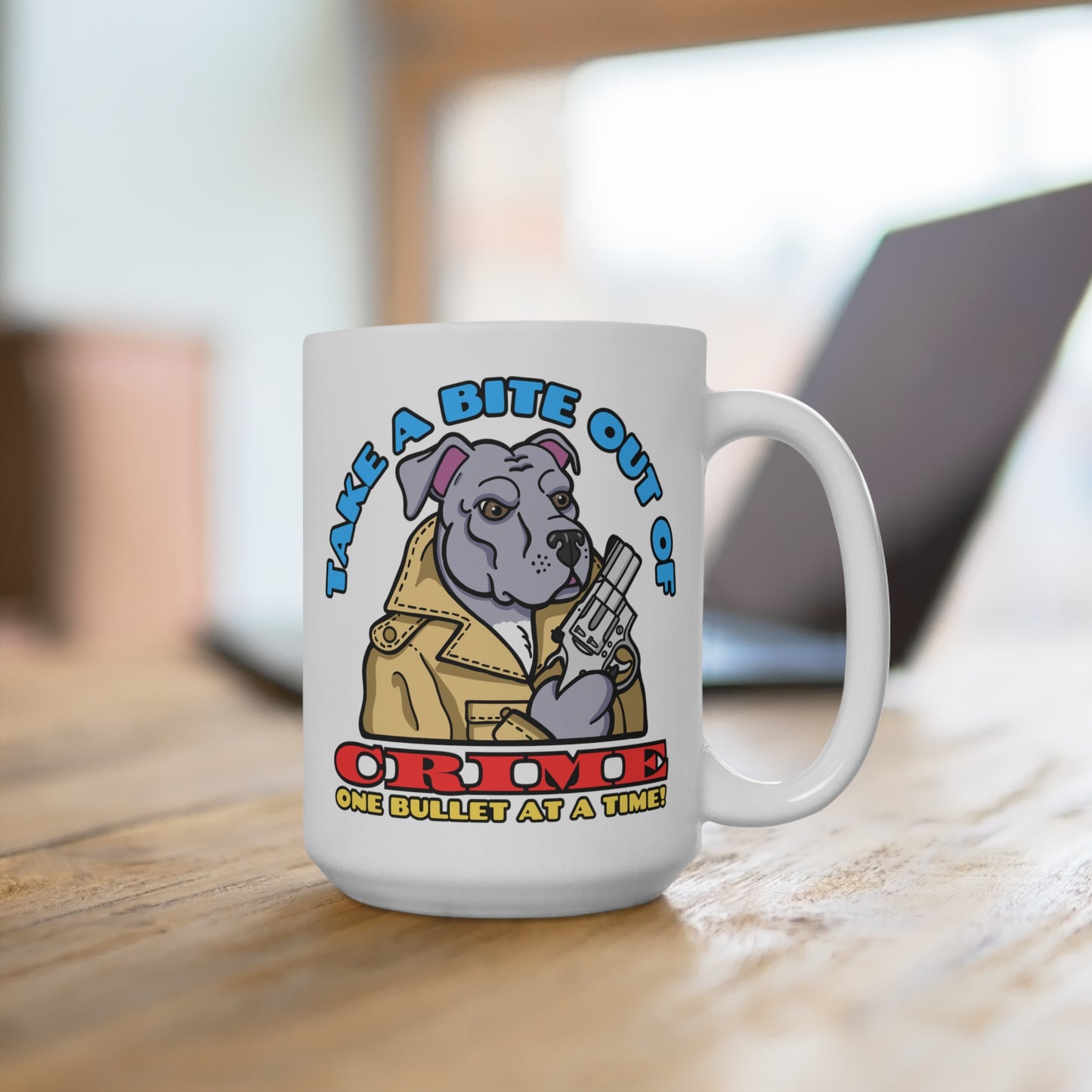 Bite Out of Crime! Mug 15oz