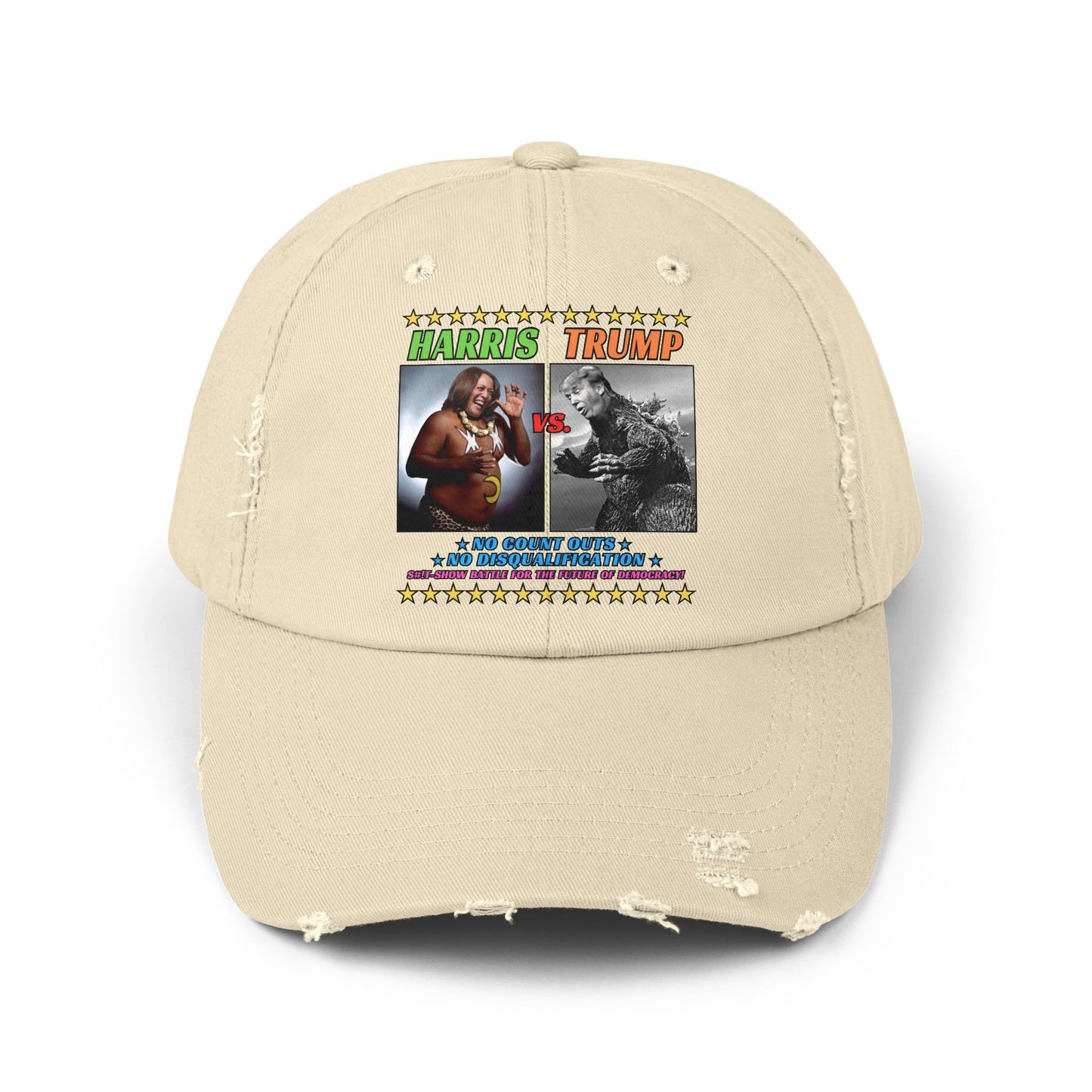 Harris v. Trump! Unisex Distressed Cap