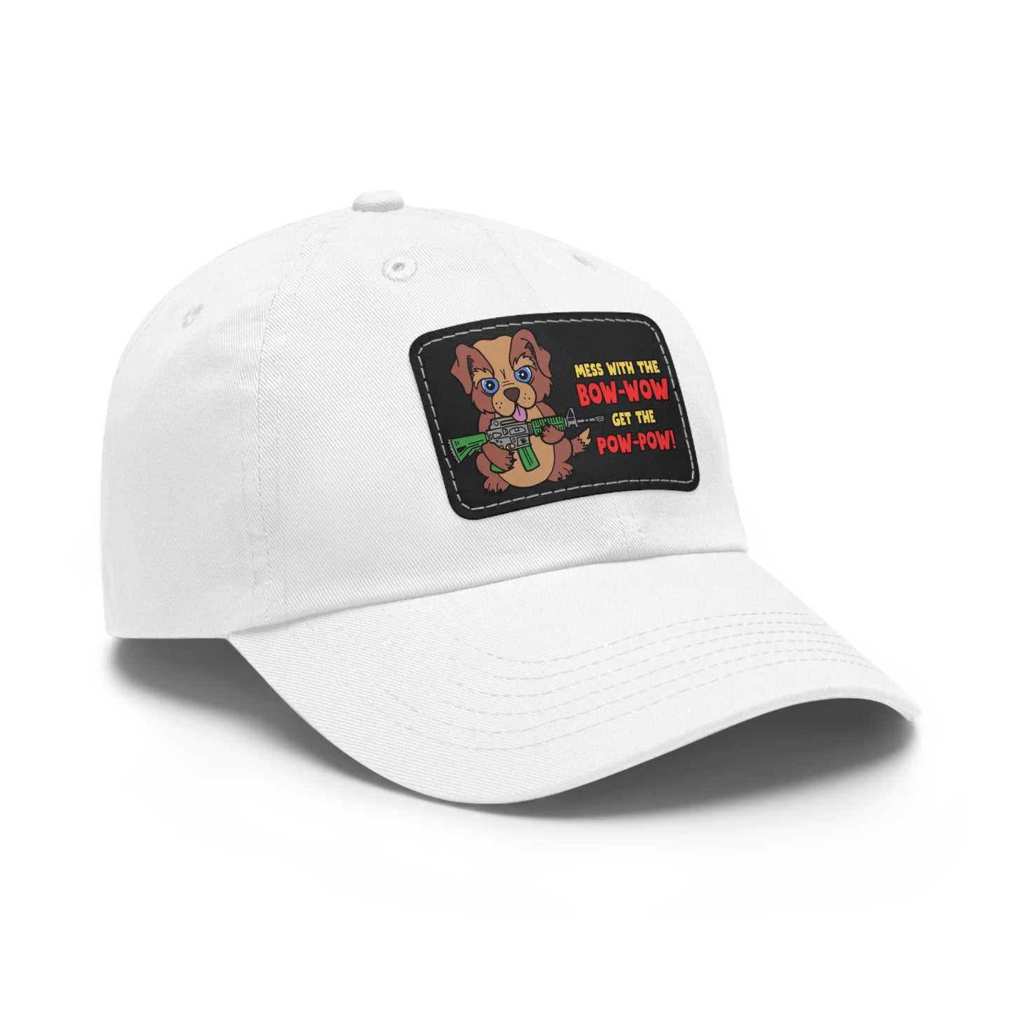 Bow-Wow/Pow-Pow! Dad Hat with Leather Patch (Rectangle)