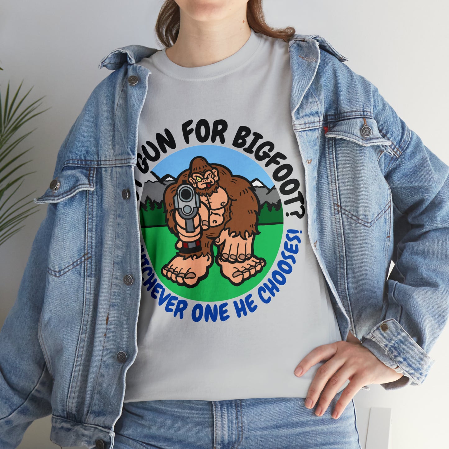 Best Gun for Bigfoot Unisex Heavy Cotton Tee