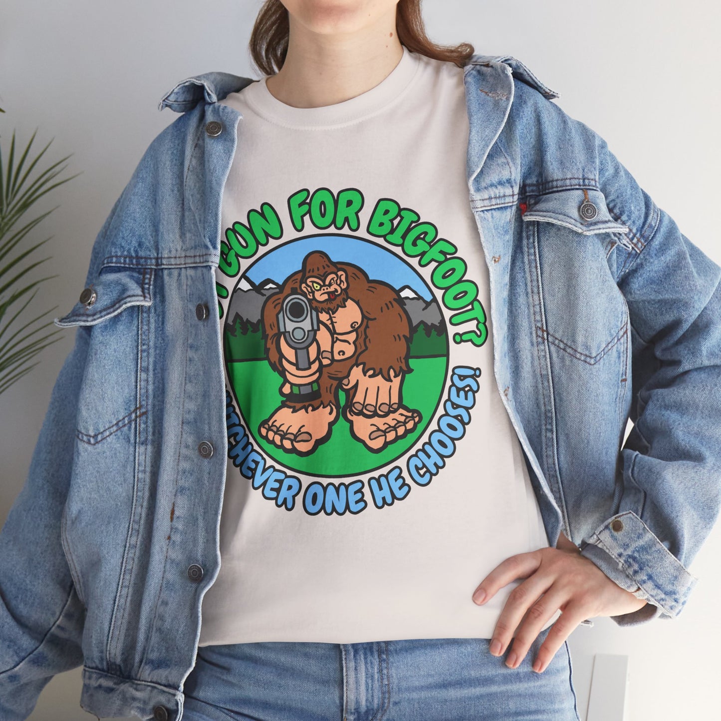 Best Gun for Bigfoot! Unisex Heavy Cotton Tee