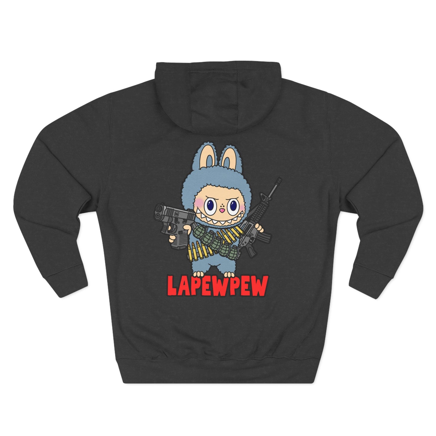 Lapewpew! Three-Panel Fleece Hoodie (Backside Print)