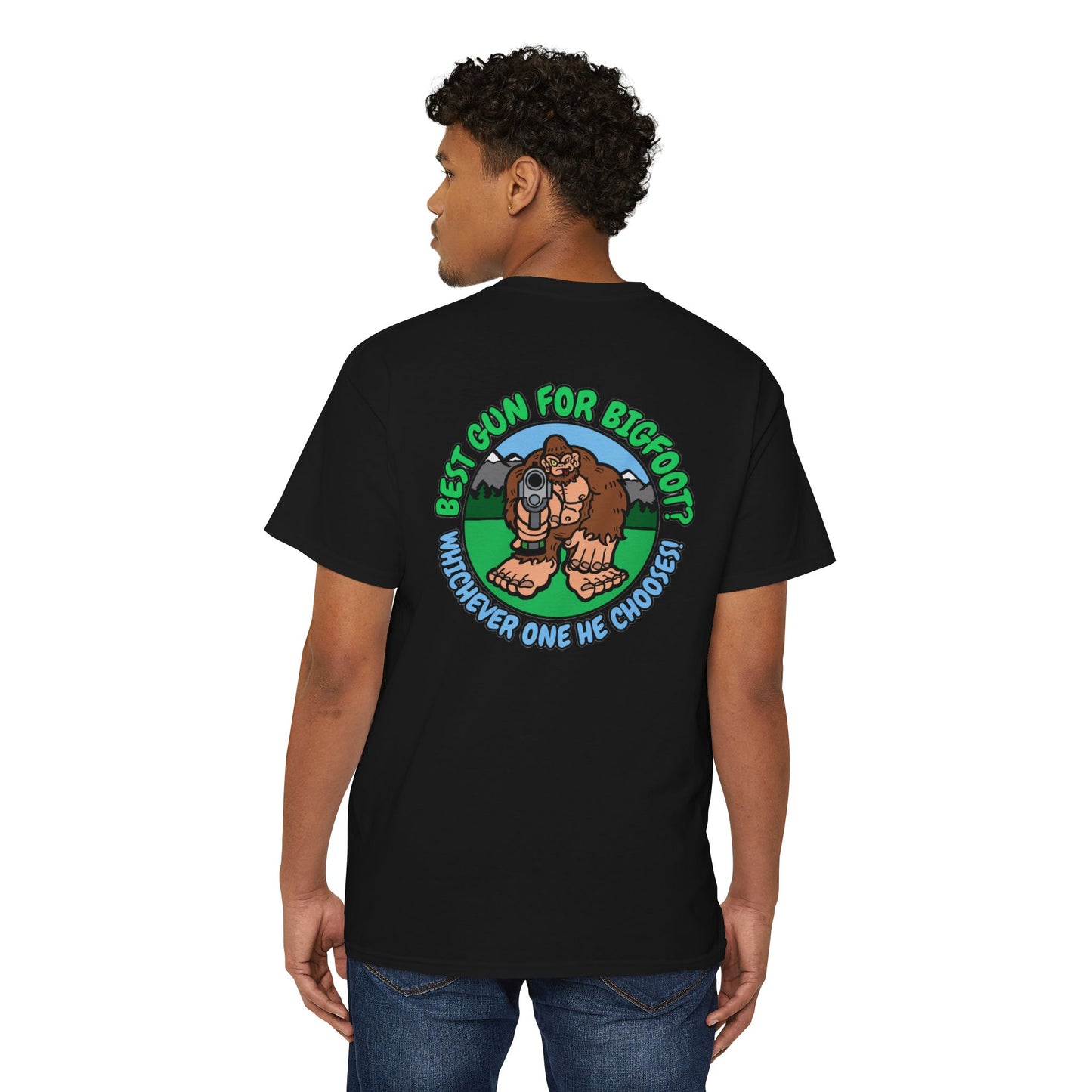 Best Gun for Bigfoot! - Unisex Heavy Cotton Pocket Tee