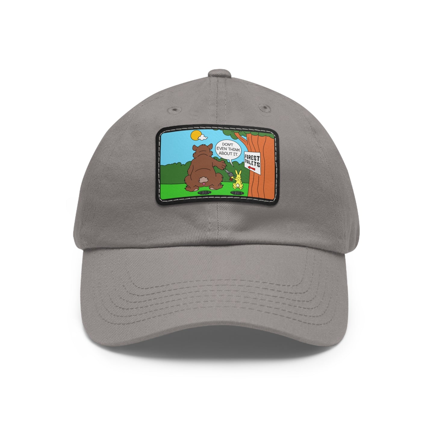 Bear & Rabbit Business! Dad Hat with Leather Patch (Rectangle)