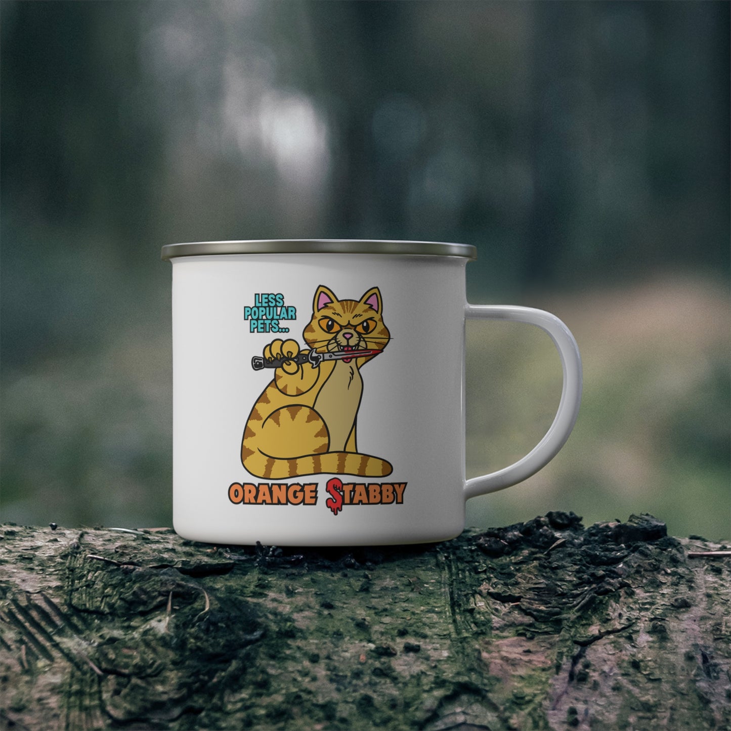 Stabby Cat! Enamel Camping Mug