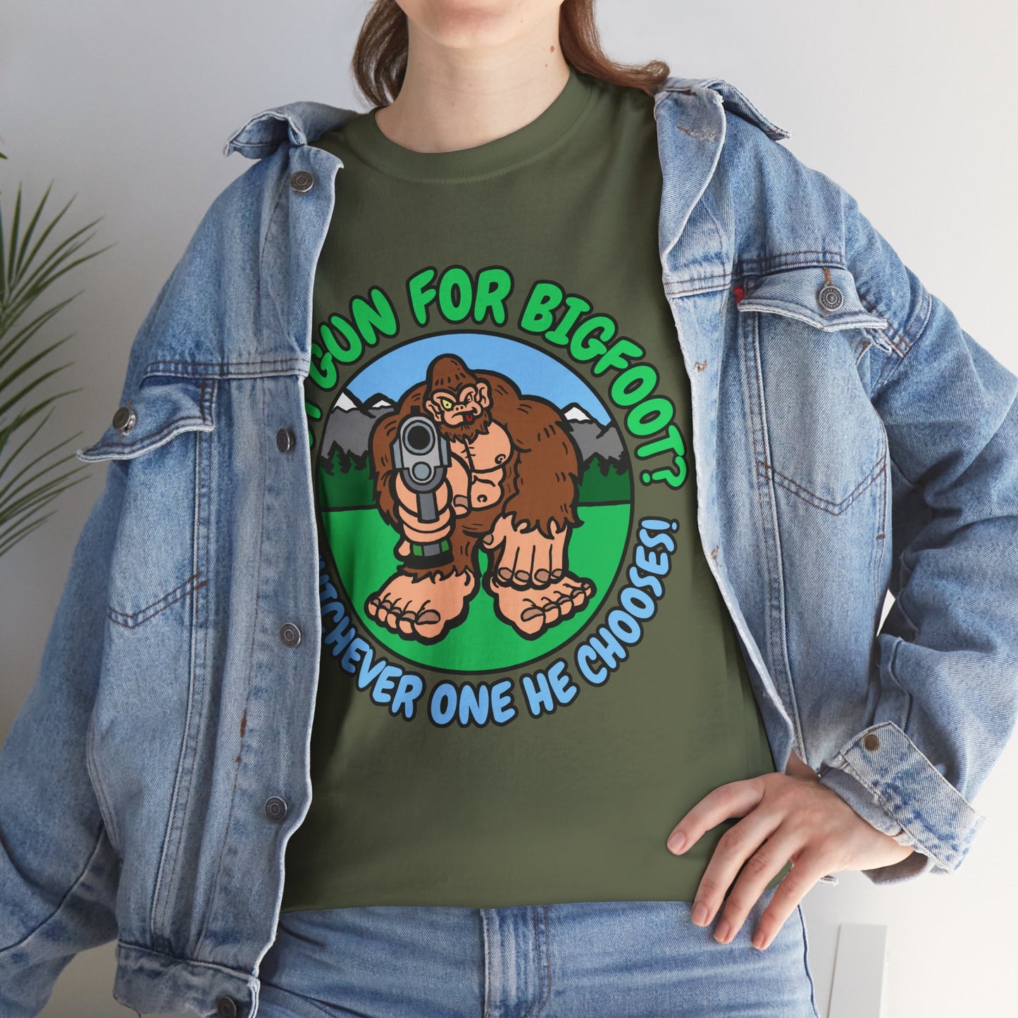Best Gun for Bigfoot! Unisex Heavy Cotton Tee